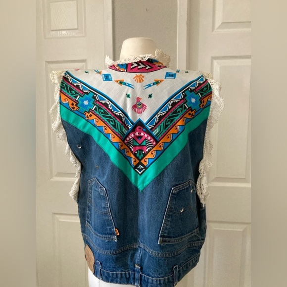 Repurposed Levis Jeans One Of A Kind Denim Vest - Picture 7 of 8